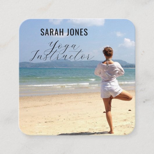 ヨガインストラクターロゴインフルエンサーSNS スクエア名刺 (正面)