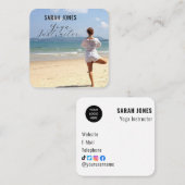 ヨガインストラクターロゴインフルエンサーSNS スクエア名刺 (正面/裏面)