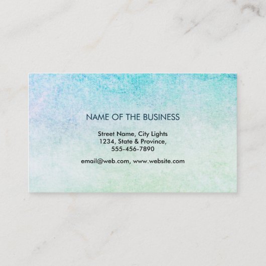 ヨガインストラクターロータスフラワーウォーターカラーティール(緑がかった色) 名刺 (裏面)