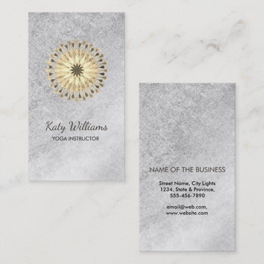 ヨガインストラクターロータスフラワーウォーターカラーヒーリング 名刺 (正面/裏面)