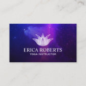 ヨガインストラクターロータスフラワーエレガント銀河系 名刺 (正面)