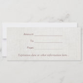 ヨガインストラクターロータスフラワースパギフト券 (裏面)