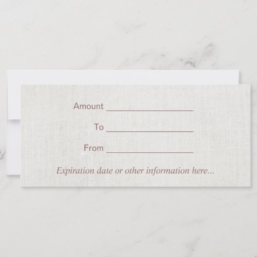 ヨガインストラクターロータスフラワースパギフト券 (裏面)