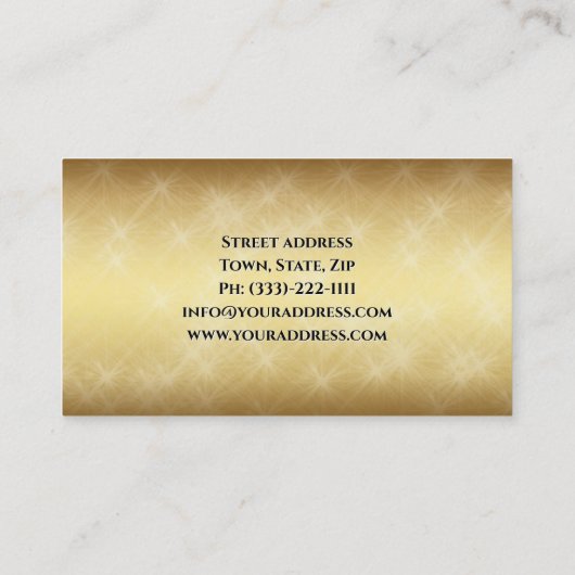 ヨガインストラクターロータスフラワーヘルシーライフ金ゴールド 名刺 (裏面)