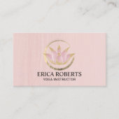 ヨガインストラクターロータスフラワー金ゴールド霊気禅円 名刺 (正面)