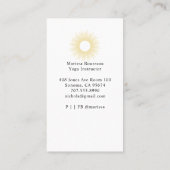 ヨガインストラクターロータスポーズビジネスカード 名刺 (裏面)