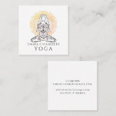 ヨガインストラクターロータスポーズ金ゴールドマンダラ スクエア名刺 (正面/裏面)