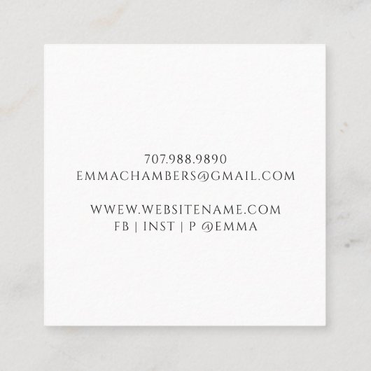 ヨガインストラクターロータスポーズ金ゴールドマンダラ スクエア名刺 (裏面)