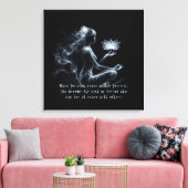 ヨガインストラクターロータスメディテーションポーズミ白熱［赤熱］光を放つスト キャンバスプリント (インサイチュ (リビング))