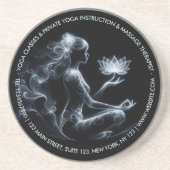 ヨガインストラクターロータスメディテーションポーズミ白熱［赤熱］光を放つスト コースター (正面)