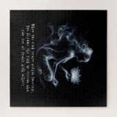 ヨガインストラクターロータスメディテーションポーズミ白熱［赤熱］光を放つスト ジグソーパズル (横)