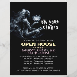 ヨガインストラクターロータスメディテーションポーズミ白熱［赤熱］光を放つスト チラシ