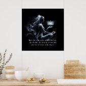 ヨガインストラクターロータスメディテーションポーズミ白熱［赤熱］光を放つスト ポスター (キッチン)