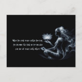 ヨガインストラクターロータスメディテーションポーズミ白熱［赤熱］光を放つスト ポストカード (正面)