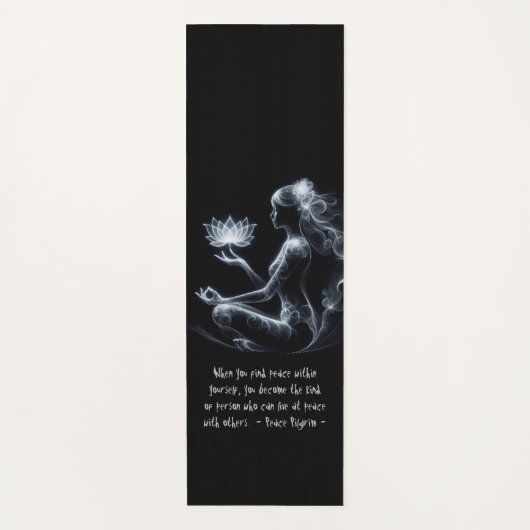 ヨガインストラクターロータスメディテーションポーズミ白熱［赤熱］光を放つスト ヨガマット (正面)