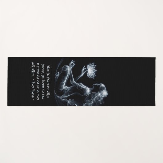 ヨガインストラクターロータスメディテーションポーズミ白熱［赤熱］光を放つスト ヨガマット (正面(横))