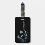 ヨガインストラクターロータスメディテーションポーズミ白熱［赤熱］光を放つスト ラゲッジタグ (裏面縦)