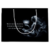 ヨガインストラクターロータスメディテーションポーズミ白熱［赤熱］光を放つスト ラージペーパーバッグ (正面)