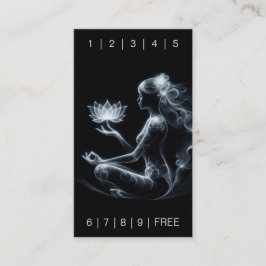 ヨガインストラクターロータスメディテーションポーズミ白熱［赤熱］光を放つスト ロイヤリティカード