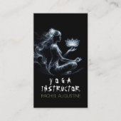 ヨガインストラクターロータスメディテーションポーズミ白熱［赤熱］光を放つスト 名刺 (正面)