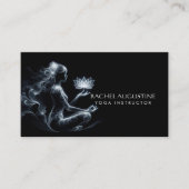 ヨガインストラクターロータスメディテーションポーズミ白熱［赤熱］光を放つスト 名刺 (正面)