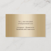 ヨガインストラクターロータスロモダンゴパープル&金ゴールド 名刺 (裏面)