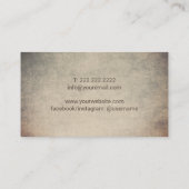 ヨガインストラクターヴィンテージグリーンマンダラフラワー 名刺 (裏面)