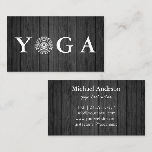 ヨガインストラクターヴィンテージスタイルウォデン 名刺 (正面/裏面)