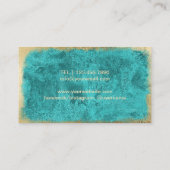 ヨガインストラクターヴィンテージターコイズ金ゴールドツリー 名刺 (裏面)