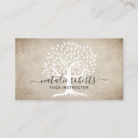 ヨガインストラクターヴィンテージツリーウェルネススパ 名刺 (正面)