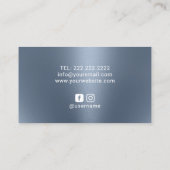 ヨガインストラクターヴィンテージロータスフラワーダスティブルー 名刺 (裏面)