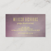 ヨガインストラクターヴィンテージロータスフラワービジネスカード 名刺 (裏面)