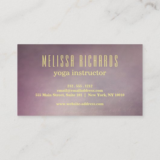 ヨガインストラクターヴィンテージロータスフラワービジネスカード 名刺 (裏面)