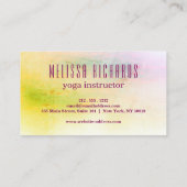 ヨガインストラクターヴィンテージロータスフラワー 名刺 (裏面)