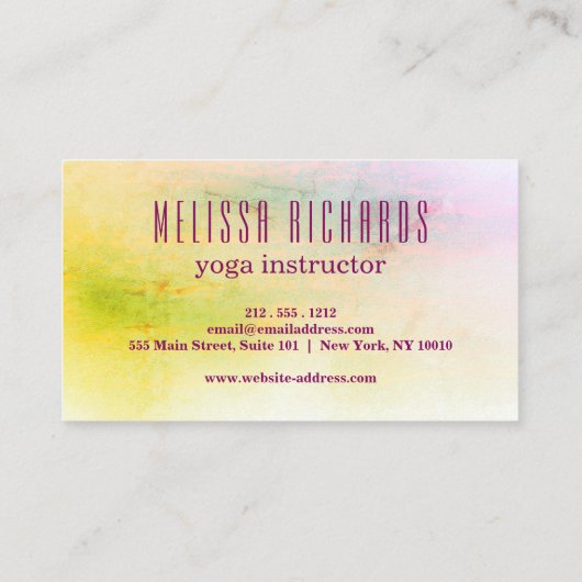 ヨガインストラクターヴィンテージロータスフラワー 名刺 (裏面)