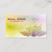 ヨガインストラクターヴィンテージロータスフラワー 名刺 (正面)