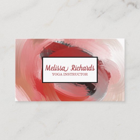ヨガインストラクターヴィンテージ水彩 名刺 (正面)