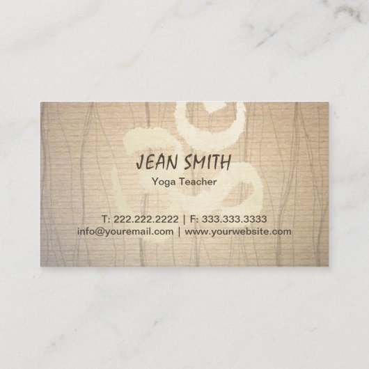 ヨガインストラクターヴィンテージ金ゴールドオムサインナマステ 名刺 (裏面)