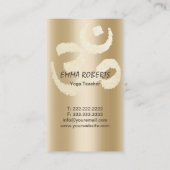 ヨガインストラクターヴィンテージ金ゴールドオムシンボルナマステ 名刺 (裏面)