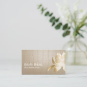 ヨガインストラクターヴィンテージ金ゴールドロータスゼンフラワー 名刺 (スタンド正面)