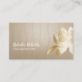 ヨガインストラクターヴィンテージ金ゴールドロータスゼンフラワー 名刺 (正面)