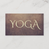 ヨガインストラクターヴィンテージ金ゴールド&レザー 名刺 (正面)