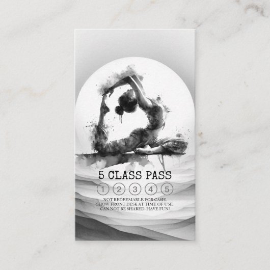 ヨガインストラクター一本足キングポーズ5クラスパス ロイヤリティカード (正面)