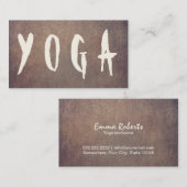 ヨガインストラクター仲介はっきりした文字ヴィンテージ 名刺 (正面/裏面)
