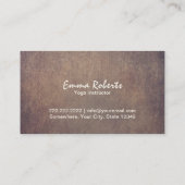 ヨガインストラクター仲介はっきりした文字ヴィンテージ 名刺 (裏面)