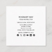 ヨガインストラクター健康フィットネスパーソナルトレーナー スクエア名刺 (裏面)