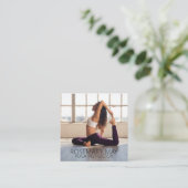 ヨガインストラクター健康フィットネスパーソナルトレーナー スクエア名刺 (スタンド正面)