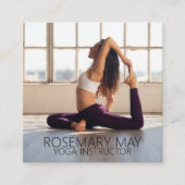 ヨガインストラクター健康フィットネスパーソナルトレーナー スクエア名刺 (正面)