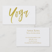 *~*ヨガインストラクター先生金ゴールド白モダン 名刺 (正面/裏面)