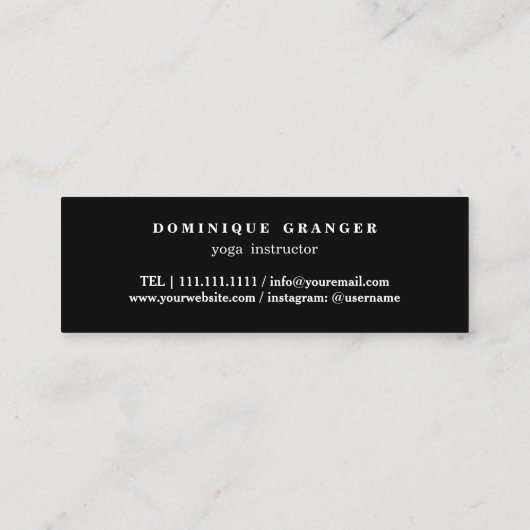 ヨガインストラクター先生 スキニー名刺 (裏面)